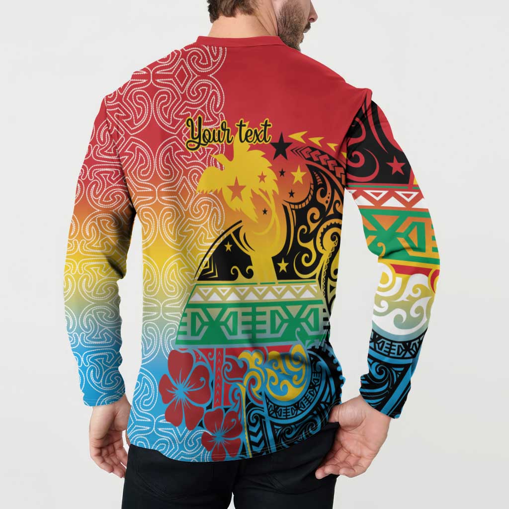 Personalised Torba PNG Day Button Sweatshirt Oro Tapa Pattern - Polynesian Pride