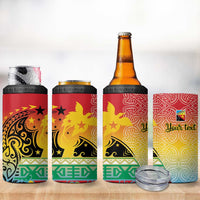 Personalised Torba PNG Day 4 in 1 Can Cooler Tumbler Oro Tapa Pattern - Polynesian Pride