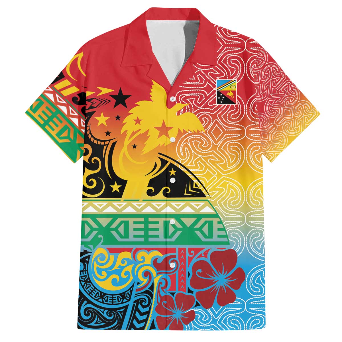 Personalised Torba PNG Day Family Matching Off The Shoulder Long Sleeve Dress and Hawaiian Shirt Oro Tapa Pattern - Polynesian Pride