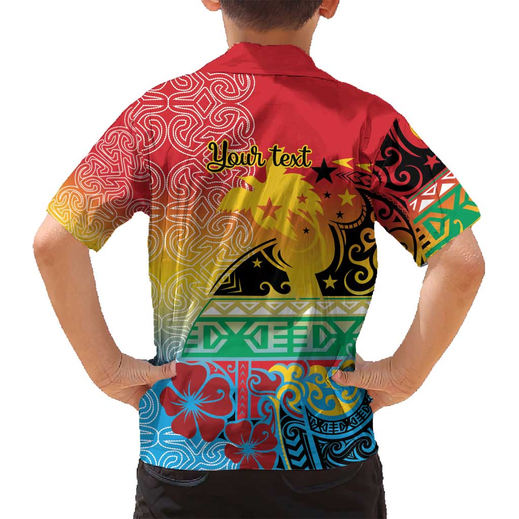 Personalised Torba PNG Day Family Matching Off Shoulder Maxi Dress and Hawaiian Shirt Oro Tapa Pattern - Polynesian Pride