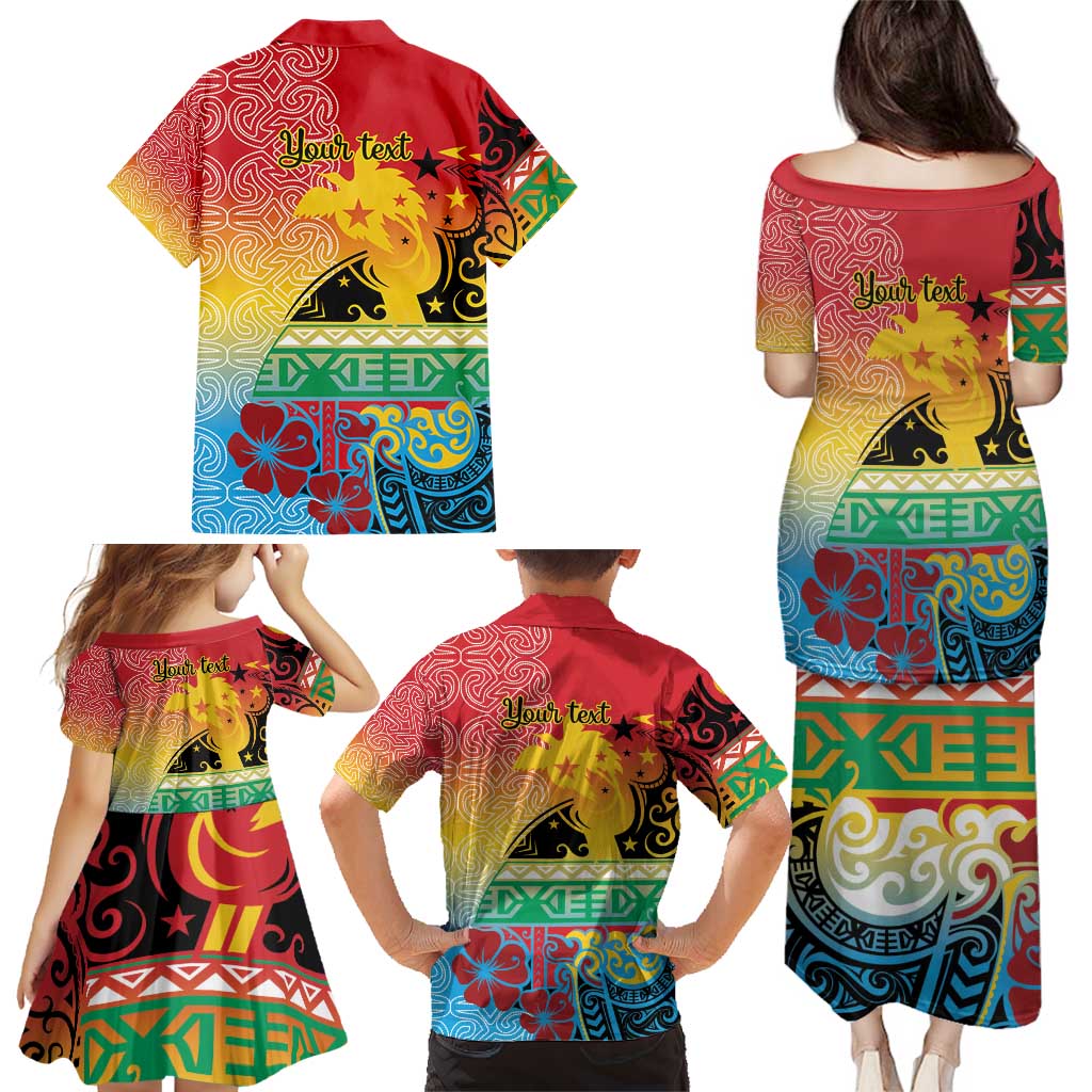 Personalised Torba PNG Day Family Matching Puletasi and Hawaiian Shirt Oro Tapa Pattern - Polynesian Pride