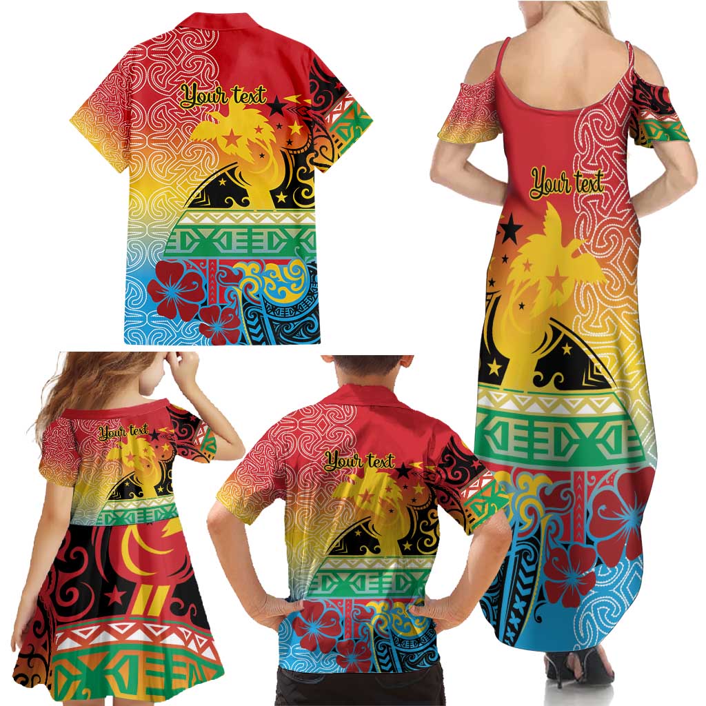 Personalised Torba PNG Day Family Matching Summer Maxi Dress and Hawaiian Shirt Oro Tapa Pattern - Polynesian Pride