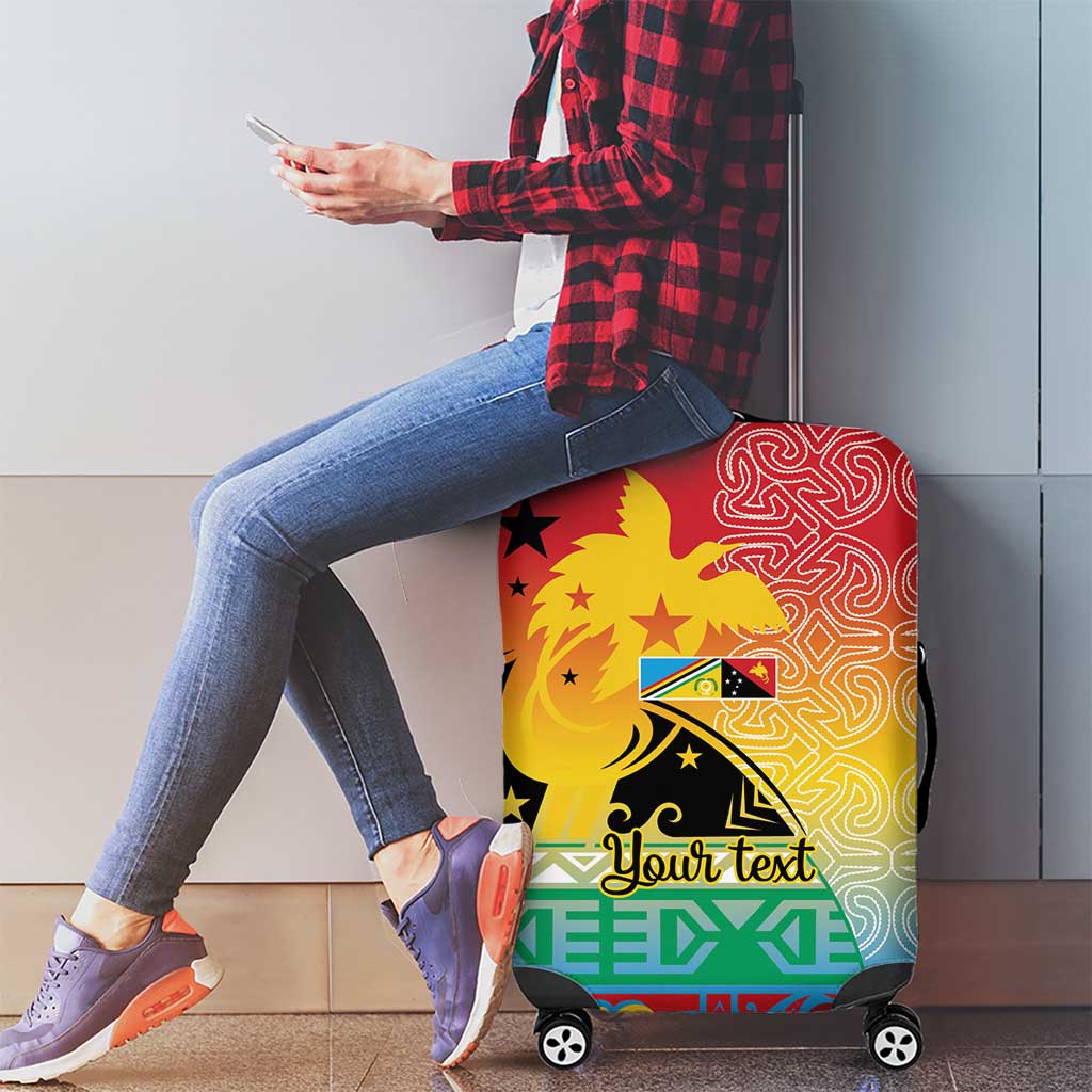 Personalised Torba PNG Day Luggage Cover Oro Tapa Pattern - Polynesian Pride