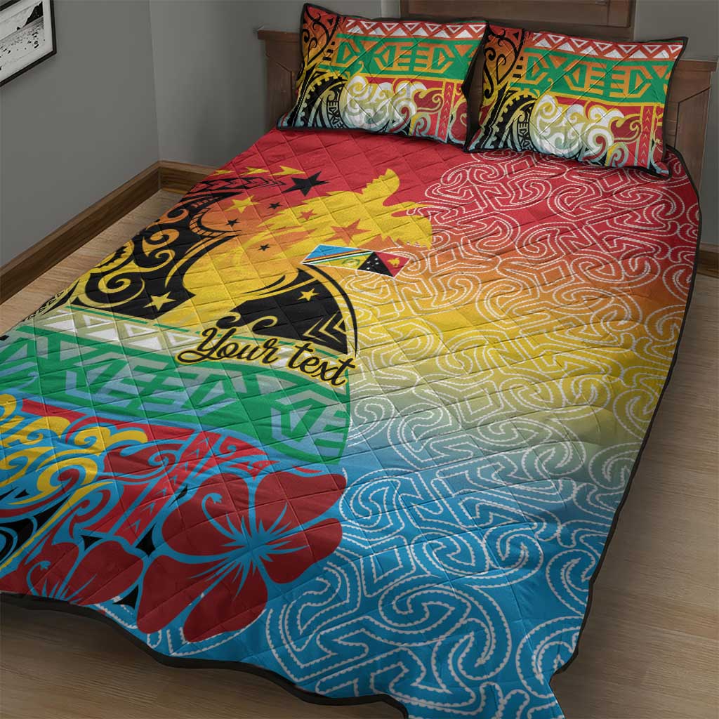 Personalised Torba PNG Day Quilt Bed Set Oro Tapa Pattern - Polynesian Pride