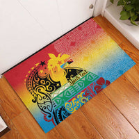 Personalised Torba PNG Day Rubber Doormat Oro Tapa Pattern - Polynesian Pride