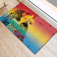 Personalised Torba PNG Day Rubber Doormat Oro Tapa Pattern - Polynesian Pride