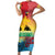 Personalised Torba PNG Day Short Sleeve Bodycon Dress Oro Tapa Pattern - Polynesian Pride