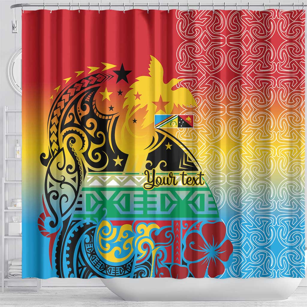 Personalised Torba PNG Day Shower Curtain Oro Tapa Pattern - Polynesian Pride