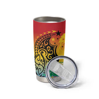Personalised Torba PNG Day Tumbler Cup Oro Tapa Pattern - Polynesian Pride