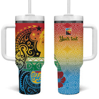 Personalised Torba PNG Day Tumbler With Handle Oro Tapa Pattern - Polynesian Pride