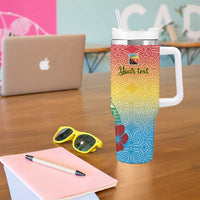 Personalised Torba PNG Day Tumbler With Handle Oro Tapa Pattern - Polynesian Pride