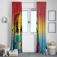Personalised Torba PNG Day Window Curtain Oro Tapa Pattern - Polynesian Pride