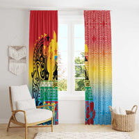 Personalised Torba PNG Day Window Curtain Oro Tapa Pattern - Polynesian Pride