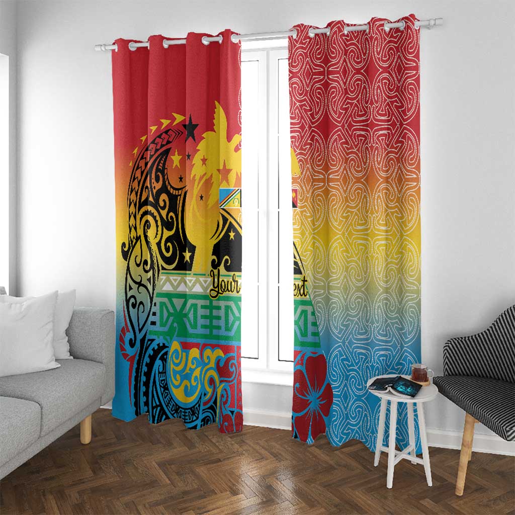Personalised Torba PNG Day Window Curtain Oro Tapa Pattern - Polynesian Pride