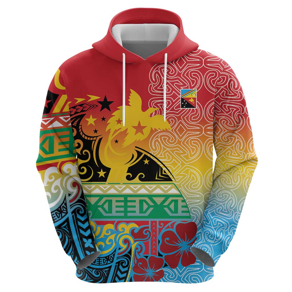 Personalised Torba PNG Day Zip Hoodie Oro Tapa Pattern - Polynesian Pride