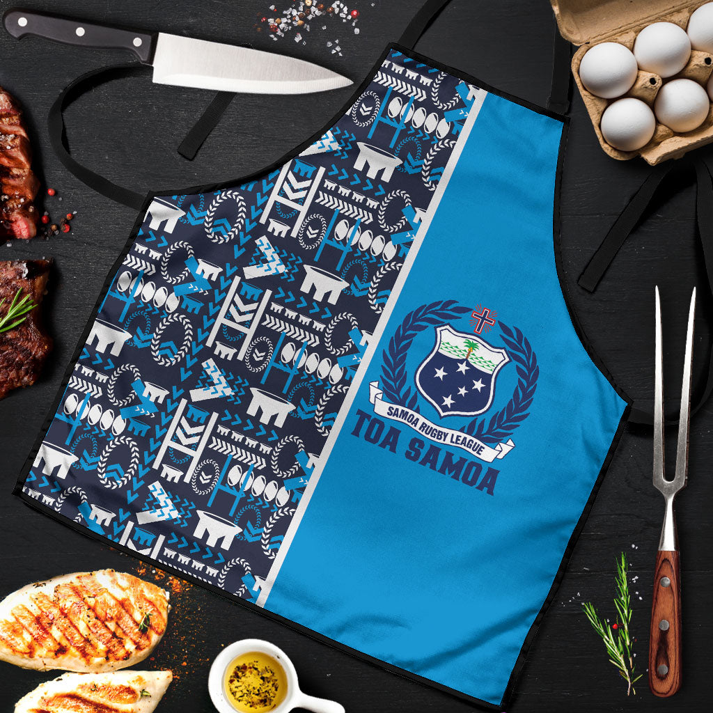 Samoan Warrior Island Heritage Apron Ocean Island Geometry Blue Style LT9 Blue - Polynesian Pride