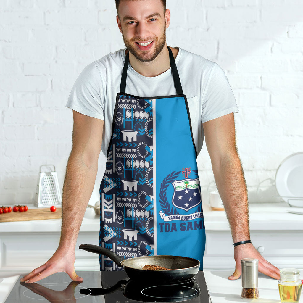 Samoan Warrior Island Heritage Apron Ocean Island Geometry Blue Style LT9 - Polynesian Pride