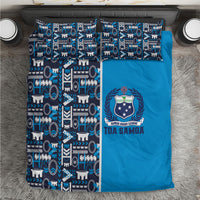 Samoan Warrior Island Heritage Bedding Set Ocean Island Geometry Blue Style LT9 Blue - Polynesian Pride