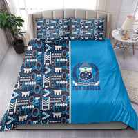 Samoan Warrior Island Heritage Bedding Set Ocean Island Geometry Blue Style LT9 - Polynesian Pride