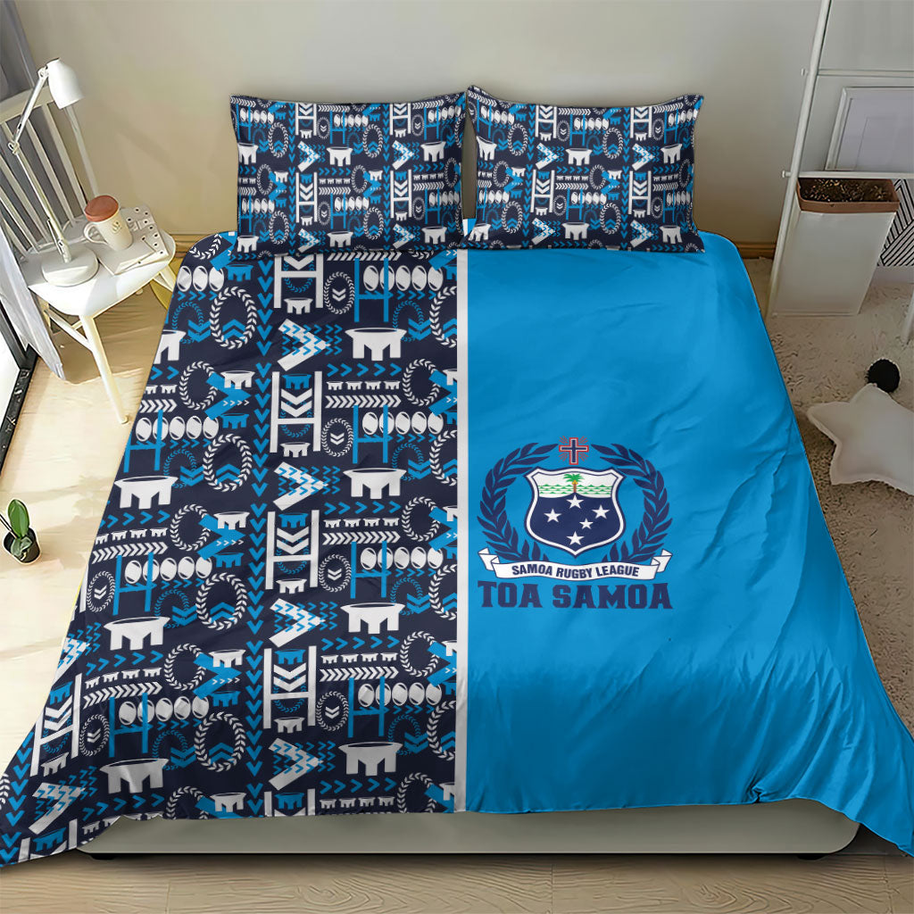 Samoan Warrior Island Heritage Bedding Set Ocean Island Geometry Blue Style LT9 - Polynesian Pride