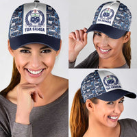 Samoan Warrior Island Heritage Classic Cap Ocean Island Geometry Blue Style LT9 - Polynesian Pride