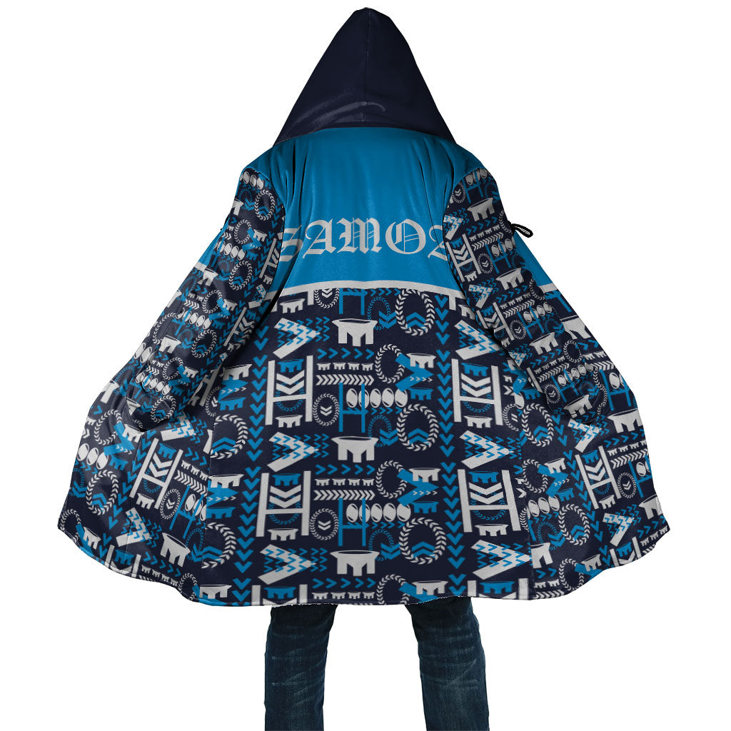 Samoan Warrior Island Heritage Cloak Ocean Island Geometry Blue Style LT9 Unisex Blue - Polynesian Pride