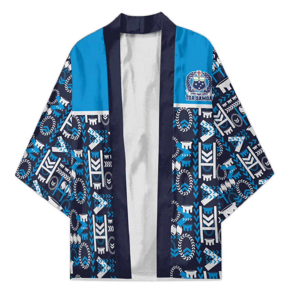 Samoan Warrior Island Heritage Kimono Ocean Island Geometry Blue Style LT9 Unisex Blue - Polynesian Pride