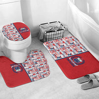 Samoan Warrior Island Heritage Bathroom Set Ocean Island Geometry Red Style LT9 Mat Set Only (3 pcs) One Size Red - Polynesian Pride