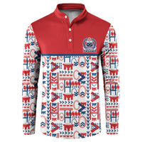 Samoan Warrior Island Heritage Button Sweatshirt Ocean Island Geometry Red Style LT9 Red - Polynesian Pride