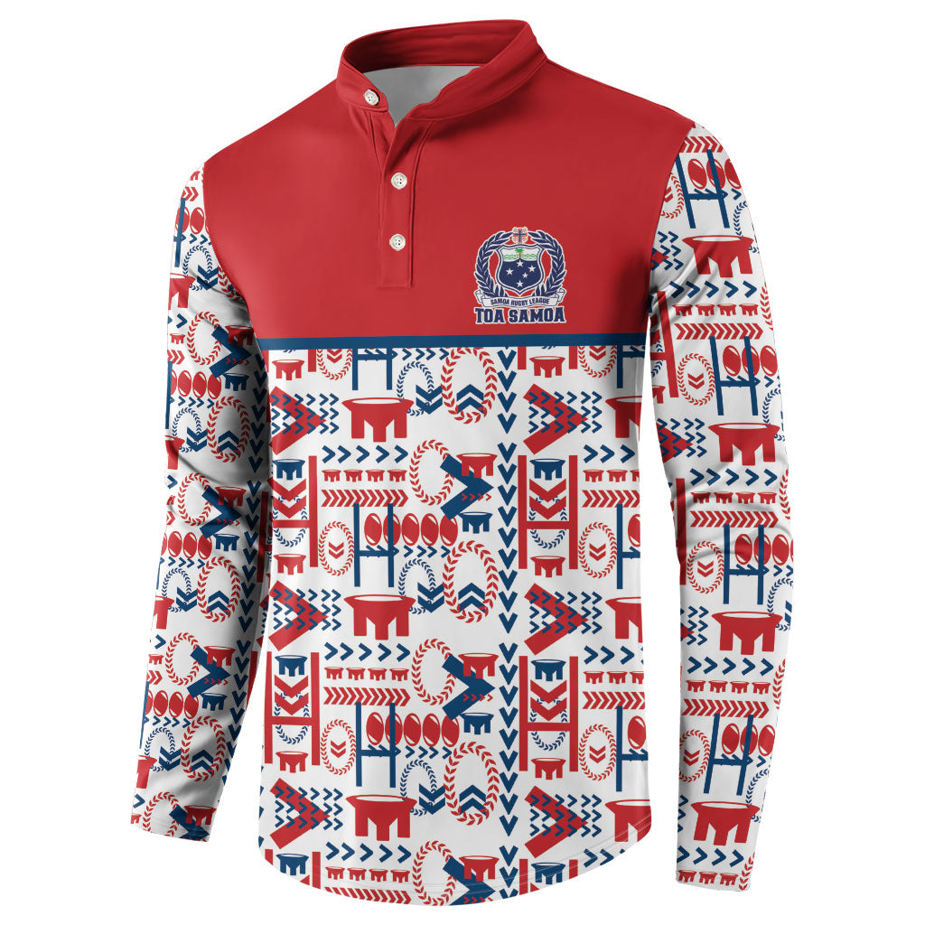 Samoan Warrior Island Heritage Button Sweatshirt Ocean Island Geometry Red Style LT9 - Polynesian Pride