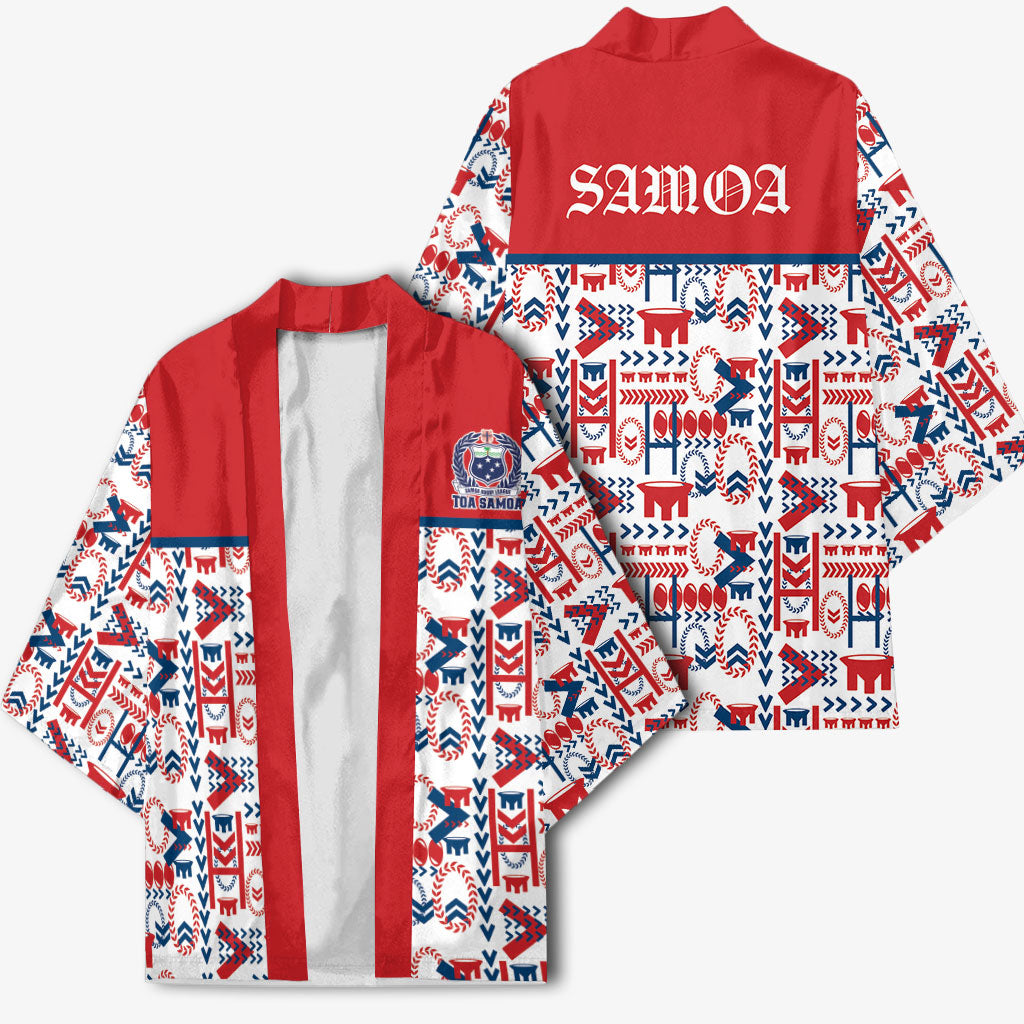 Samoan Warrior Island Heritage Kimono Ocean Island Geometry Red Style LT9 - Polynesian Pride