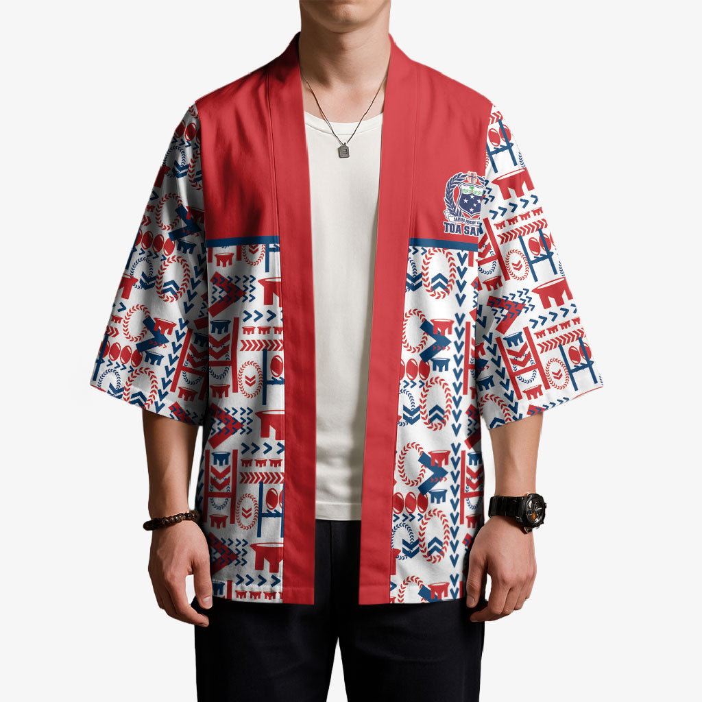 Samoan Warrior Island Heritage Kimono Ocean Island Geometry Red Style LT9 - Polynesian Pride