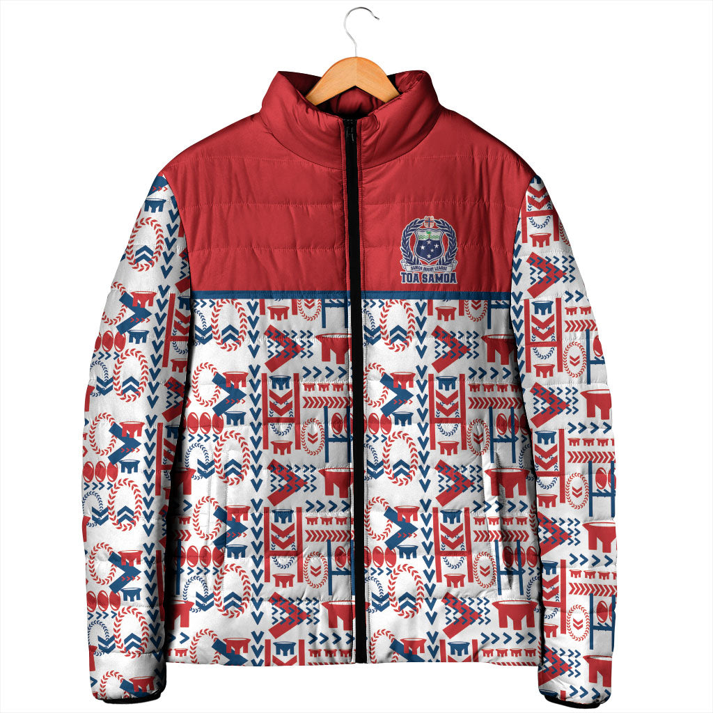 Samoan Warrior Island Heritage Padded Jacket Ocean Island Geometry Red Style LT9 - Polynesian Pride