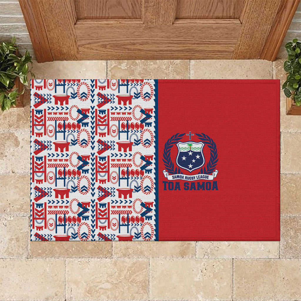 Samoan Warrior Island Heritage Rubber Doormat Ocean Island Geometry Red Style LT9 Red - Polynesian Pride
