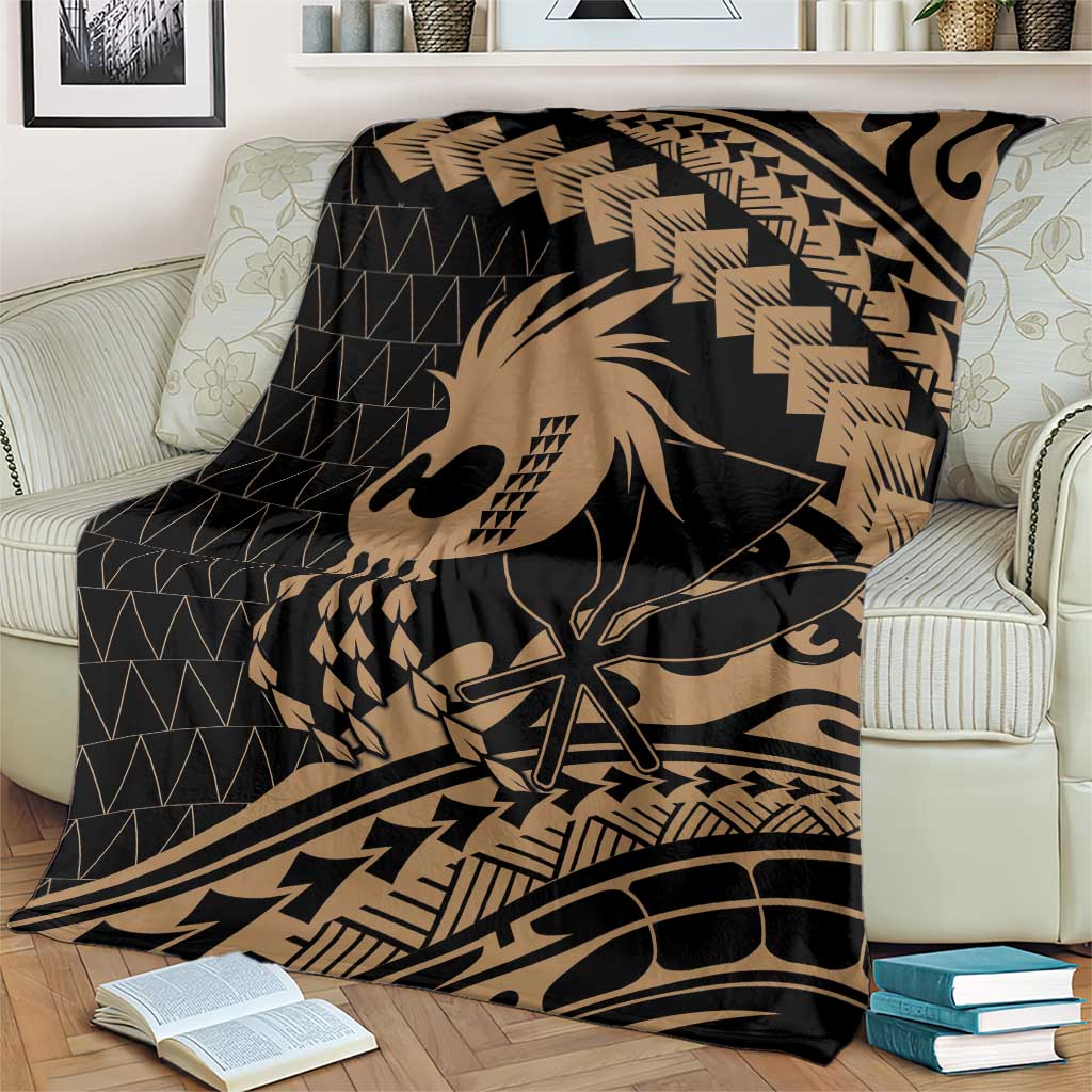 Ikaika Hawaiian Mythic Koa Tribal Warrior Blanket