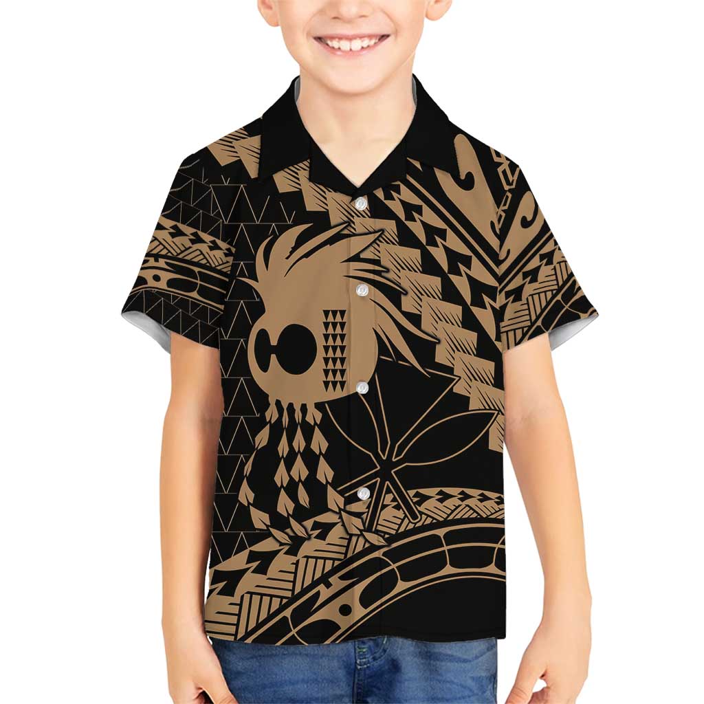 Ikaika Hawaiian Mythic Koa Tribal Warrior Family Matching Off Shoulder Maxi Dress and Hawaiian Shirt