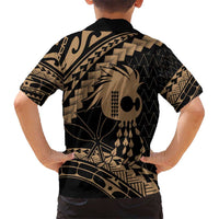 Ikaika Hawaiian Mythic Koa Tribal Warrior Kid Hawaiian Shirt
