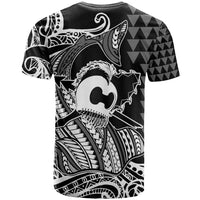 Koa Ikaika Warrior Helmet with Shark T Shirt Black Kakau Style LT9 - Polynesian Pride