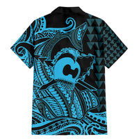 Koa Ikaika Warrior Helmet with Shark Family Matching Mermaid Dress and Hawaiian Shirt Blue Kakau Style