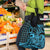 Koa Ikaika Warrior Helmet with Shark Grocery Bag Blue Kakau Style