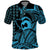 Koa Ikaika Warrior Helmet with Shark Polo Shirt Blue Kakau Style