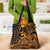 Koa Ikaika Warrior Helmet with Shark Grocery Bag Gold Kakau Style