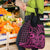 Koa Ikaika Warrior Helmet with Shark Grocery Bag Pink Kakau Style