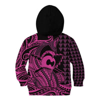 Koa Ikaika Warrior Helmet with Shark Kid Hoodie Pink Kakau Style LT9 - Polynesian Pride
