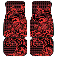 Koa Ikaika Warrior Helmet with Shark Car Mats Red Kakau Style