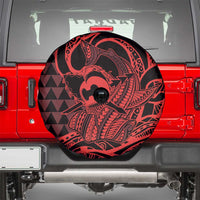 Koa Ikaika Warrior Helmet with Shark Spare Tire Cover Red Kakau Style LT9 - Polynesian Pride