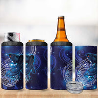 North Island Kokako and South Island Kokako 4 in 1 Can Cooler Tumbler New Zealand Native Bird with Galaxy Vibe