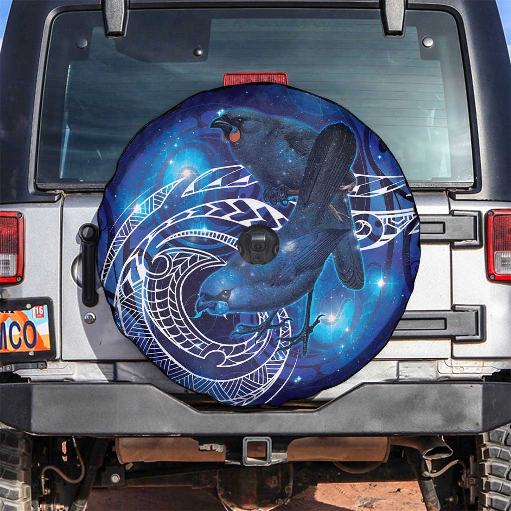 North Island Kokako and South Island Kokako Spare Tire Cover New Zealand Native Bird with Galaxy Vibe LT9 Galaxy - Polynesian Pride