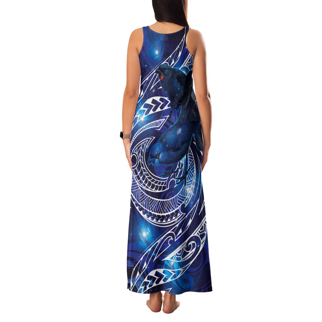 North Island Kokako and South Island Kokako Tank Maxi Dress New Zealand Native Bird with Galaxy Vibe