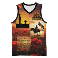 ANZAC Day Film Reel Lest We Forget Basketball Jersey Australia NZ Memorial